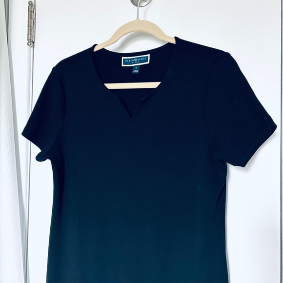 Karen Scott Black with flower embroidery Dress - Picture 6 of 9